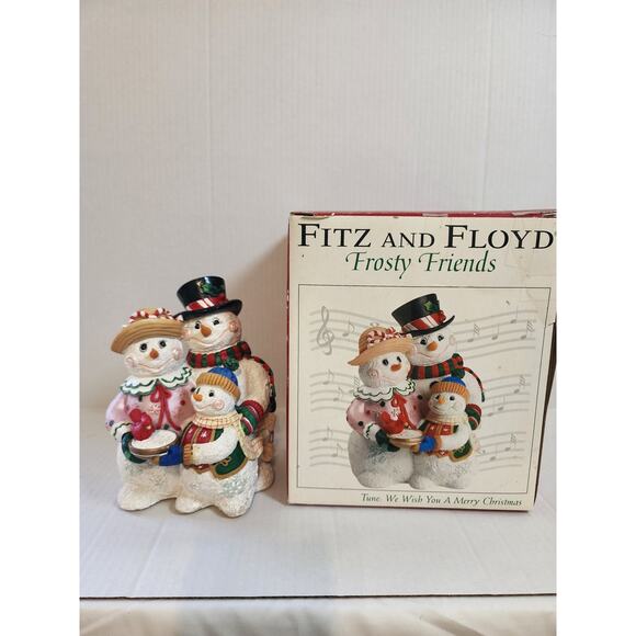 Fitz and Floyd Frosty Friends Christmas Musical-"We Wish You A Merry Christmas" - Picture 1 of 3